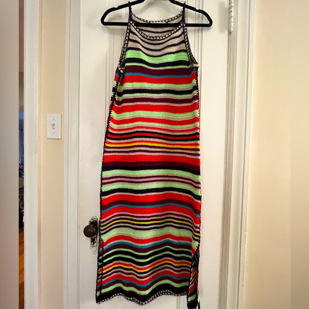 Crocheted midi dress.